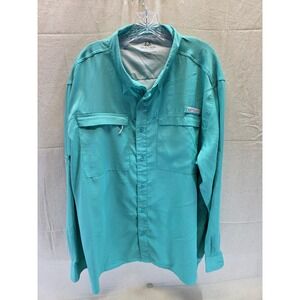 Realtree Fishing Mens 2XL Teal Green Long Sleeve Ventilated Performance Shirt